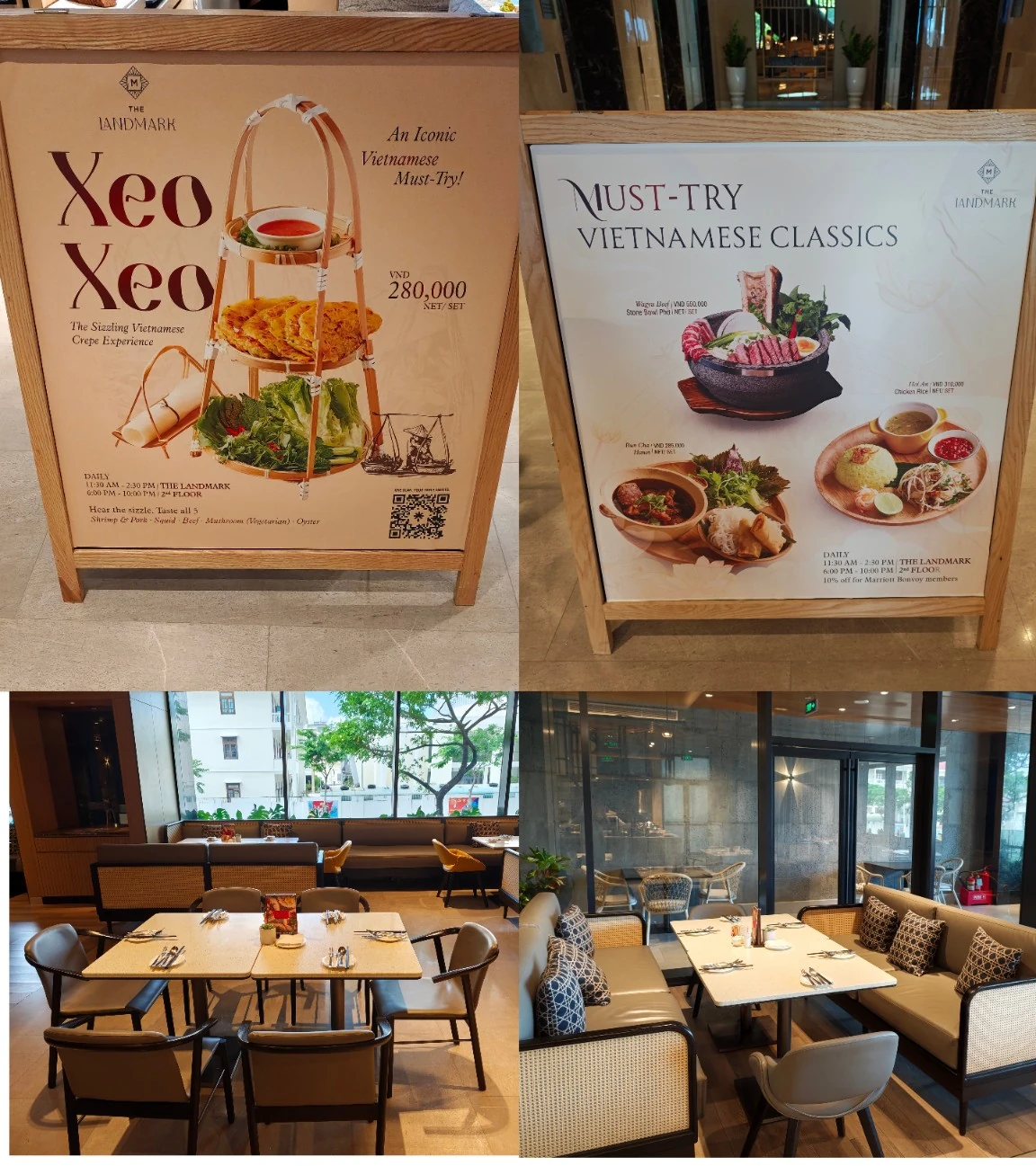 The Landmark 的入口餐飲介紹與座位區。