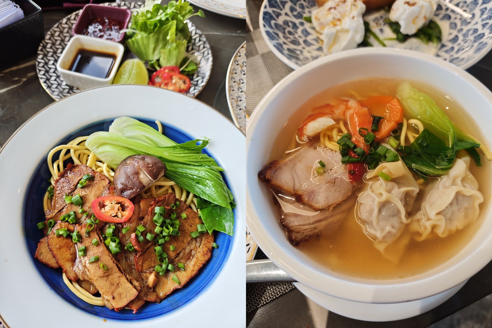 叉燒豬肉麵與餛飩湯麵