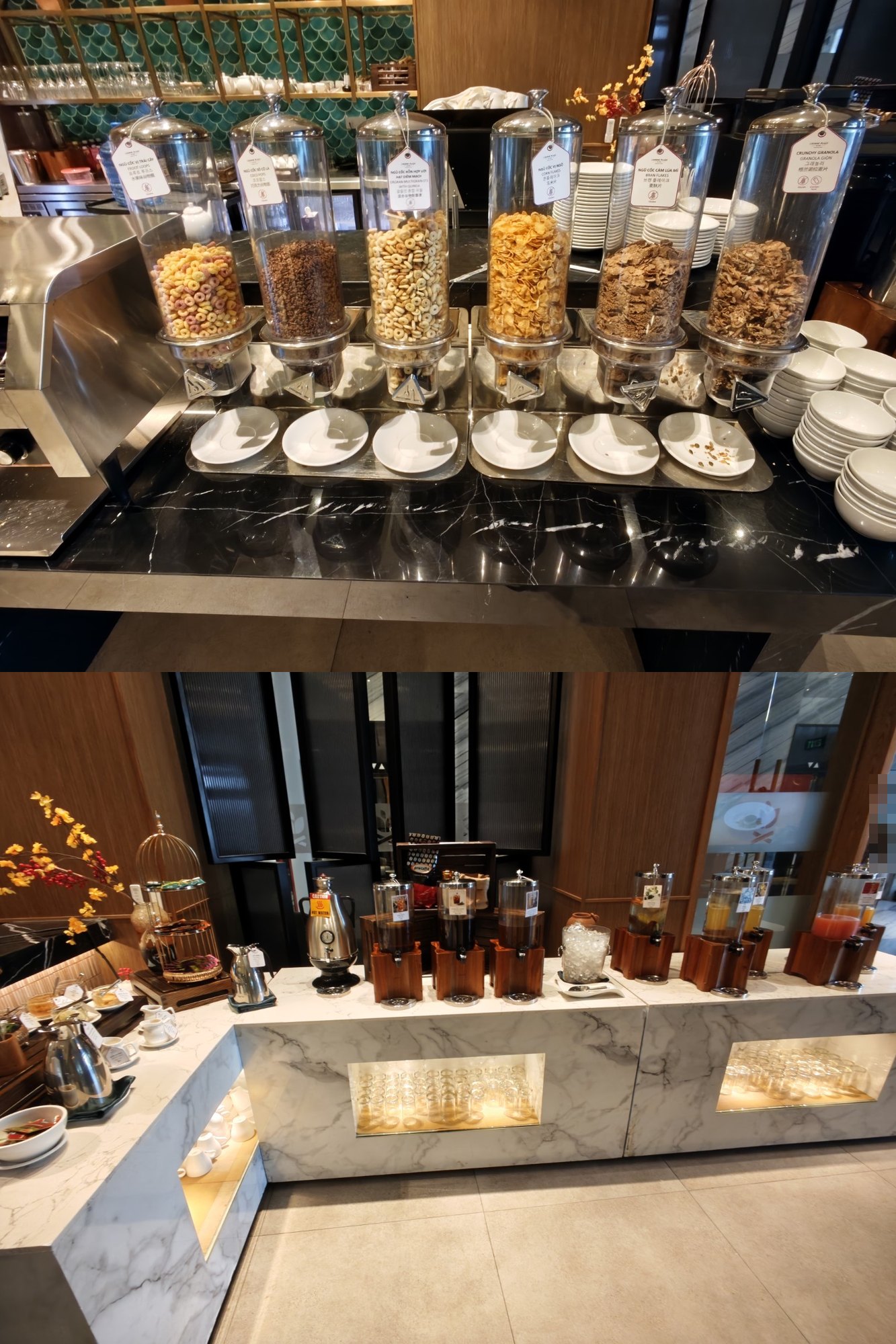 Embers & Leaves 早餐的穀片與飲品餐台